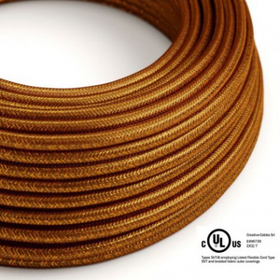 Round Electric Cable 150 ft (45,72 m) coil RL22 Glittering Copper Rayon - UL listed