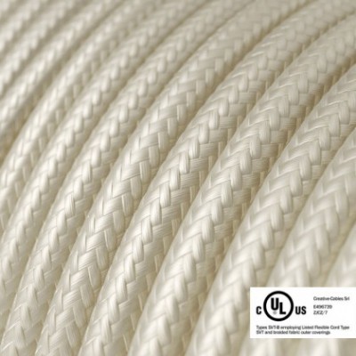 Round Electric Cable 150 ft (45,72 m) coil RM00 Ivory Rayon - UL listed