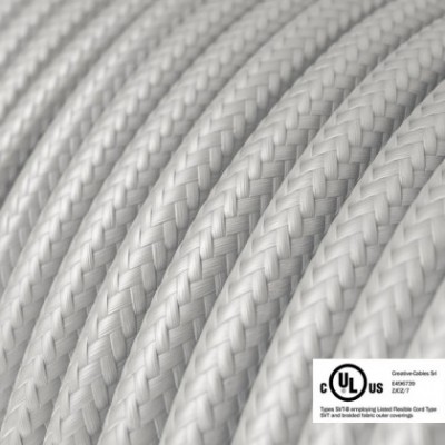 Round Electric Cable 150 ft (45,72 m) coil RM02 Silver Rayon - UL listed