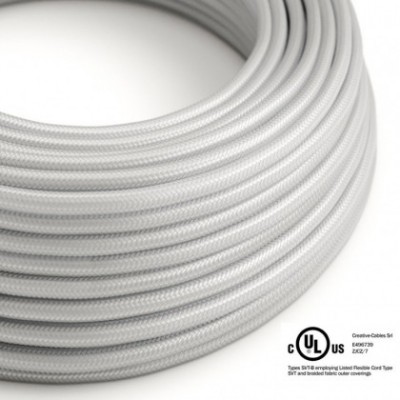 Round Electric Cable 150 ft (45,72 m) coil RM02 Silver Rayon - UL listed