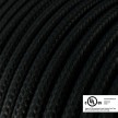 Cable eléctrico redondo en bobina de 45.72 mts (150 pies) RM04 Efecto Seda Negro - Homologado UL