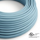 Cable eléctrico redondo en bobina de 45.72 mts (150 pies) RM17 Efecto Seda Celeste - Homologado UL