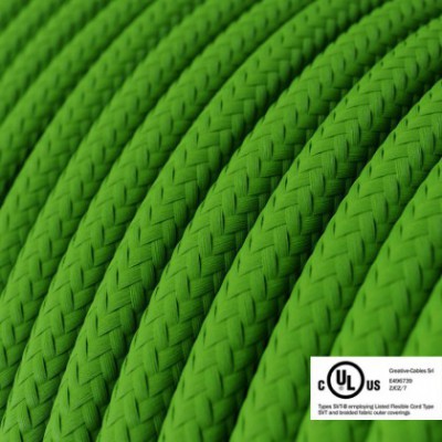 Cable eléctrico redondo en bobina de 45.72 mts (150 pies) RM18 Efecto Seda Verde Lima - Homologado UL