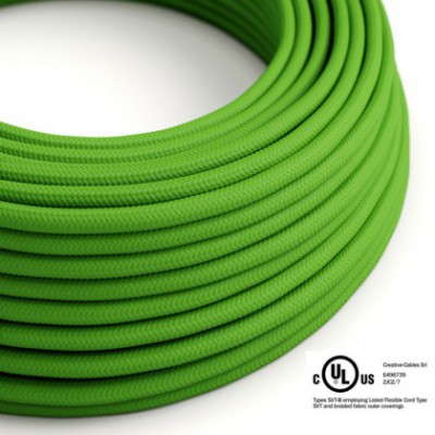 Cable eléctrico redondo en bobina de 45.72 mts (150 pies) RM18 Efecto Seda Verde Lima - Homologado UL