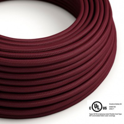 Cable eléctrico redondo en bobina de 45.72 mts (150 pies) RM19 Efecto Seda Burdeos - Homologado UL
