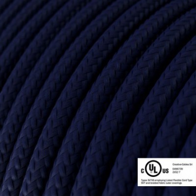 Cable eléctrico redondo en bobina de 45.72 mts (150 pies) RM20 Efecto Seda Azul Marino - Homologado UL