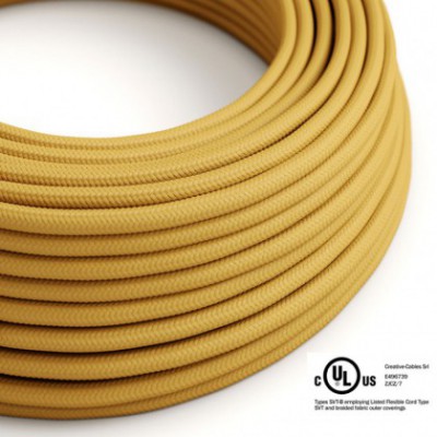 Cable eléctrico redondo en bobina de 45.72 mts (150 pies) RM25 Efecto Seda Mostaza - Homologado UL