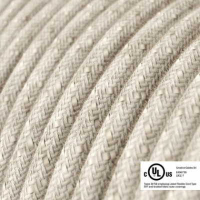 Round Electric Cable 150 ft (45,72 m) coil RN01 Neutral Natural Linen - UL listed