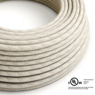 Round Electric Cable 150 ft (45,72 m) coil RN01 Neutral Natural Linen - UL listed