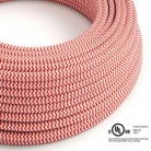 Cable eléctrico redondo en bobina de 45.72 mts (150 pies) RZ09 Efecto Seda ZigZag Rojo - Homologado UL