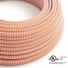 Cable eléctrico redondo en bobina de 45.72 mts (150 pies) RZ15 Efecto Seda ZigZag Naranja - Homologado UL