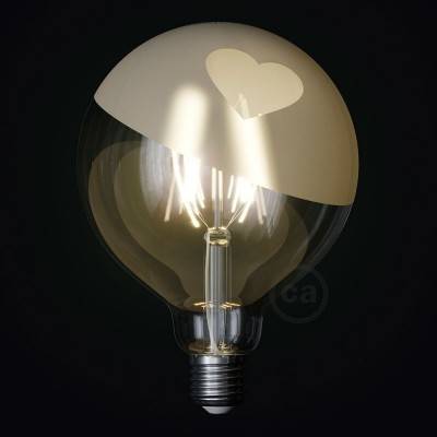 Bombilla LED Globo G125 Filamento Corto Linea Tattoo Lamp® Modelo Cuore 4W 420Lm E27 2700K