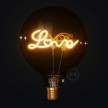 Bombilla Globo G125 LED Dorada para bases - Filamento letra "Love" - 5W 250Lm E27 2000K Regulable