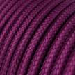 Round Electric Cable covered in Rayon solid color fabric - RM35 UltraViolet