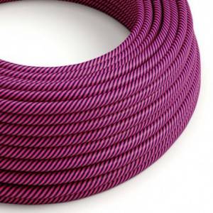 Cable Eléctrico redondo Vertigo HD recubierto en Textil Fuchsia y Púrpura Oscuro ERM50