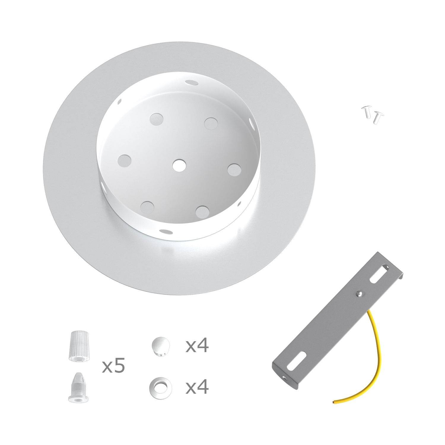 Round Rose-One 5-hole and 4 side holes ceiling rose Kit, 200 mm