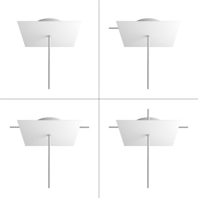Square Rose-One 1-hole and 4 side holes ceiling rose Kit, 200 mm
