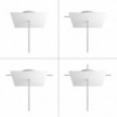 Square Rose-One 1-hole and 4 side holes ceiling rose Kit, 200 mm