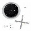 Round XXL Rose-One 12-hole and 4 side holes ceiling rose Kit, 400 mm