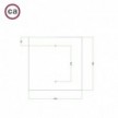 Square XXL Rose-One 2-hole and 4 side holes ceiling rose Kit, 400 mm