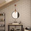 Fermaluce Metal wall light with pendant Drop lampshade and bent extension