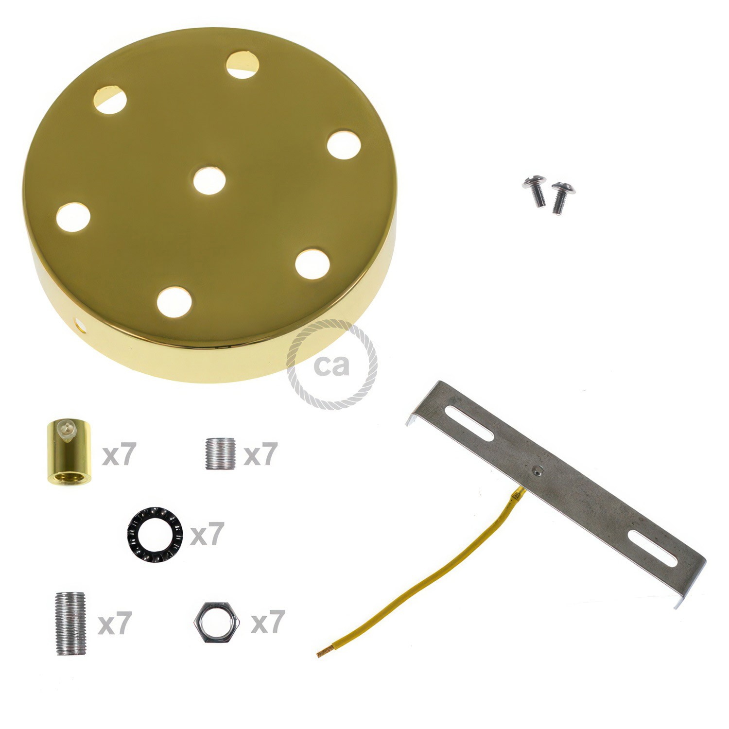 Kit rosetón cilíndrico de metal 7 agujeros