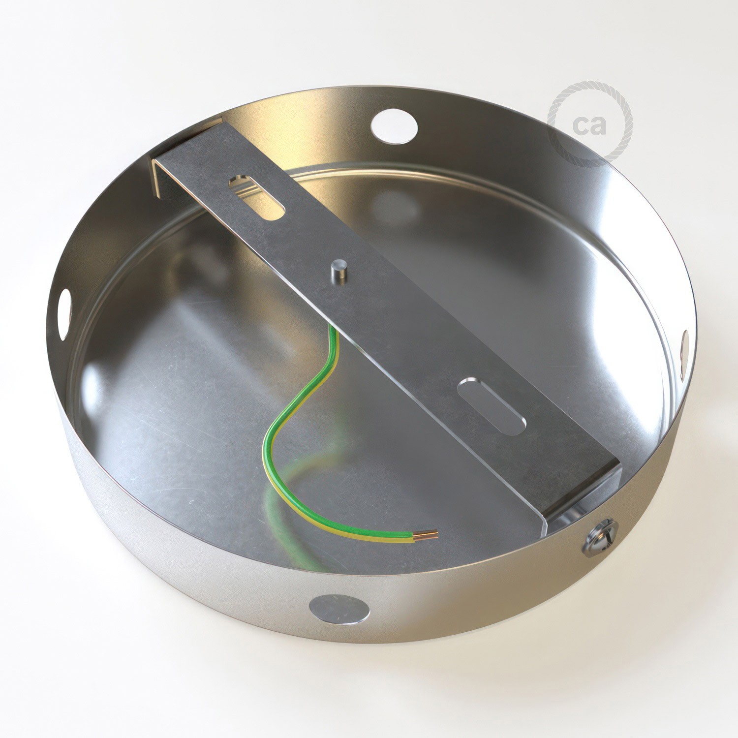 Kit rosetón cilíndrico de metal 4 agujeros laterales (caja de conexión)