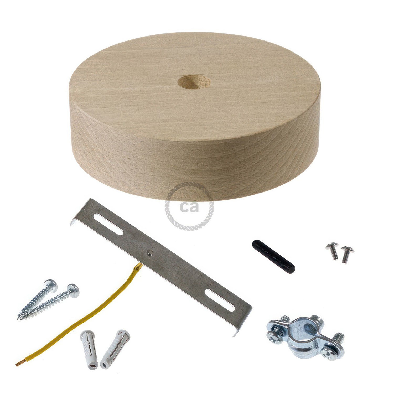 Kit rosetón de madera para cable XL
