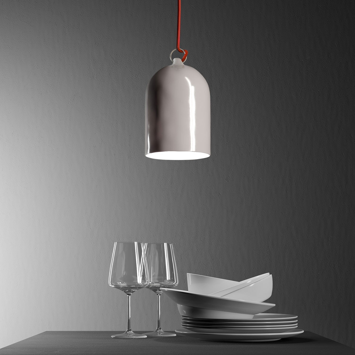 Mini Bell XS ceramic lampshade for suspension - Made in Italy