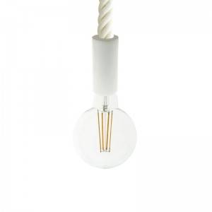 Lámpara colgante hecha en Italia con cable náutico 3XL 30 mm con acabados de madera barnizada