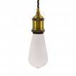 Lámpara colgante hecha en Italia con cable textil trenzado y portalámparas de aluminio