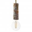 Lámpara colgante hecha en Italia con cordón náutico XL y portalámparas en corteza Grande