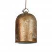Pendant lamp with textile cable and lampshade Mini Bell XS ceramic shade - Made in Italy