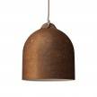Pendant lamp with textile cable and lampshade Bell M in ceramic - Made in Italy