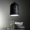 Lámpara colgante hecha en Italia con cable textil y pantalla Campana XL en cerámica