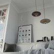 Pendant lamp with textile cable, UFO Pemberly Pond wooden lampshade and metal details - Made in Italy