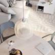 Lámpara colgante hecha en Italia con cable textil, pantalla de jaula Ghostbell XL y adornos metálicos