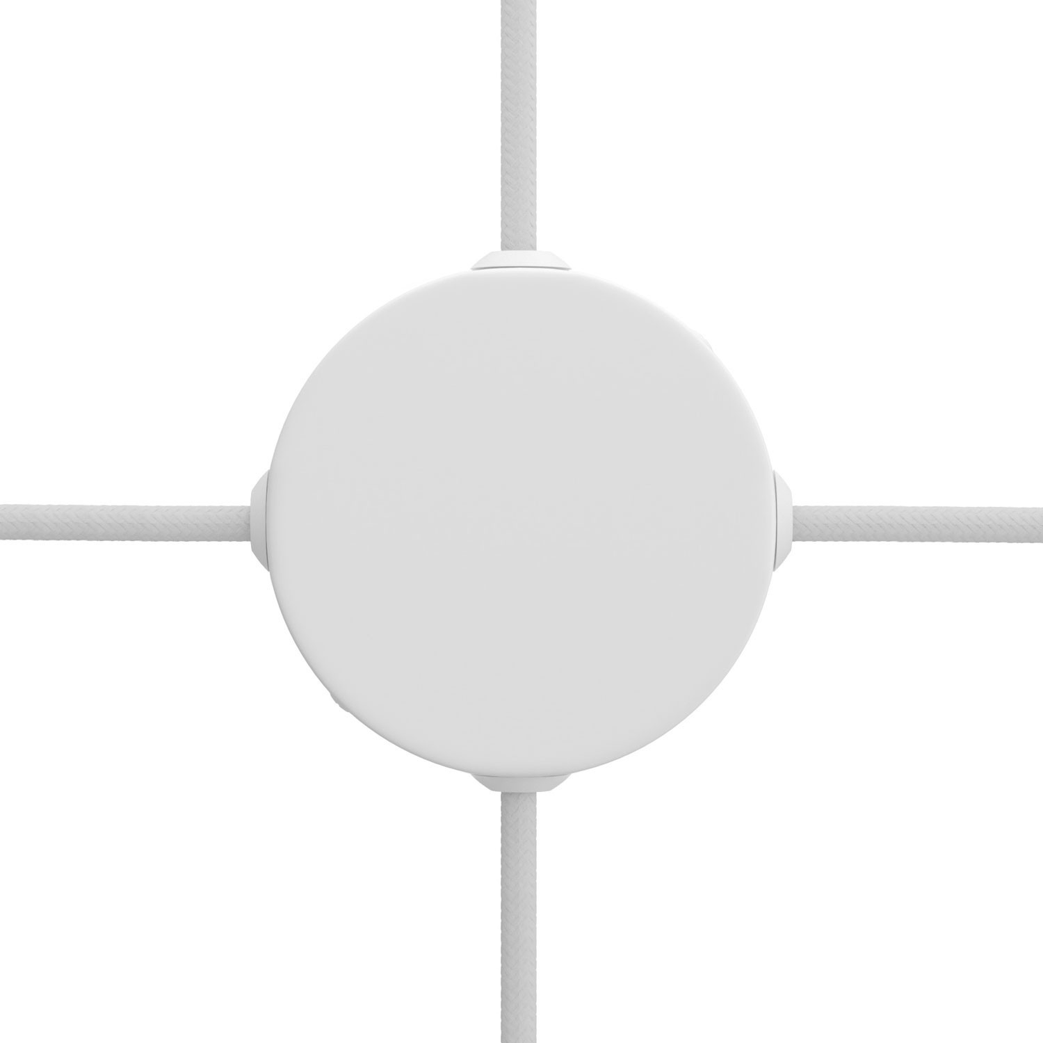 Kit Mini rosetón cilíndrico de metal con 4 agujeros laterales (caja de conexiones)