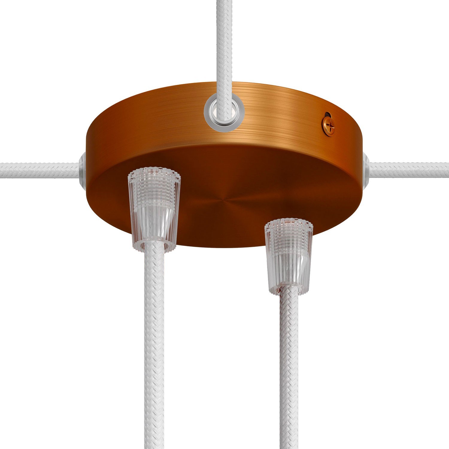 Mini kit rosetón cilíndrico de metal con 2 agujeros y 4 agujeros laterales