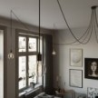 Spider - Suspension with 6 pendants Made in Italy complete with fabric cable, and metal finishes
