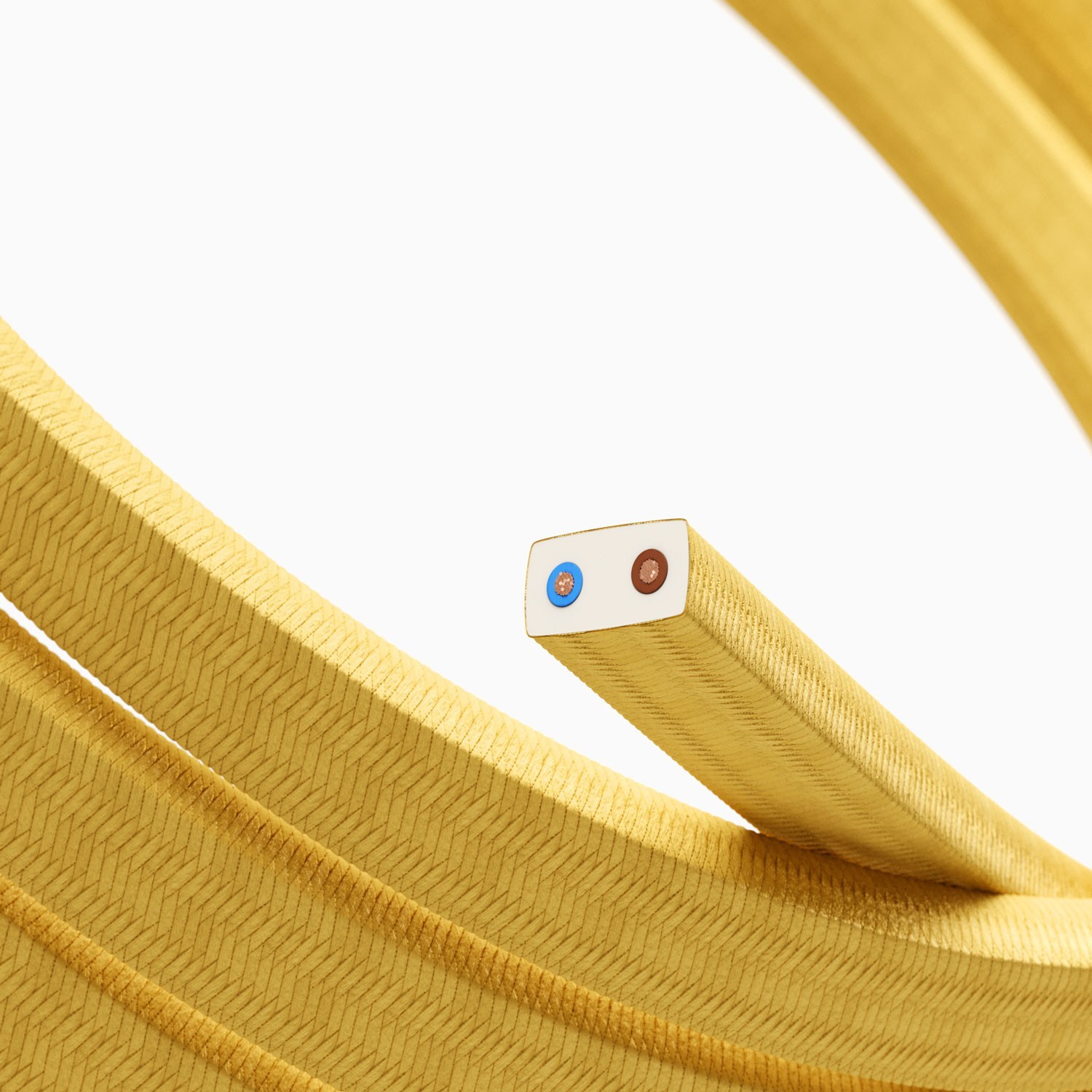 Cable eléctrico para guirnalda revestido en tejido Amarillo CM10