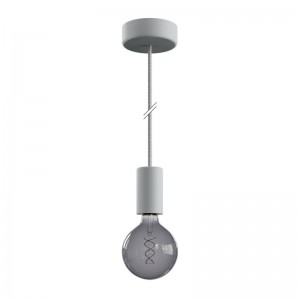 EIVA ELEGANT Outdoor pendant lamp with 1,5 mt textile cable, silicone ceiling rose and lamp holder IP65 water resistant