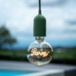 EIVA PASTEL Outdoor pendant lamp with 1,5 mt textile cable, colorful silicone ceiling rose and lamp holder IP65 water resistant