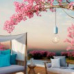 EIVA PASTEL Outdoor pendant lamp with 5 mt textile cable, decentralizer, ceiling rose and lamp holder IP65 water resistant