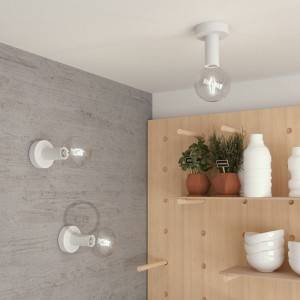 Wood M, lámpara de pared o techo de madera natural pintada