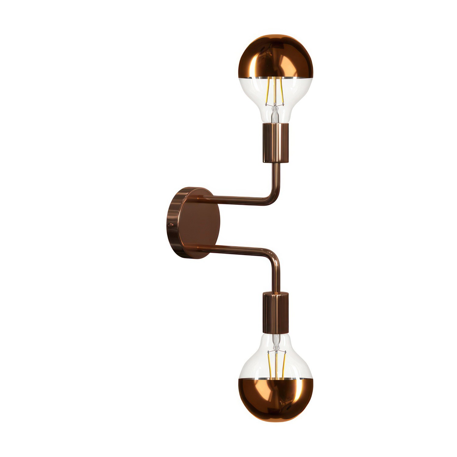Fermaluce Metal, metal wall light with double bent extension