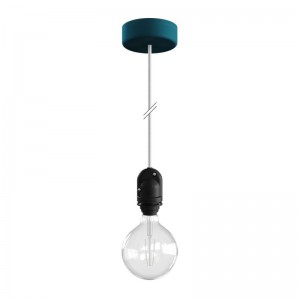 EIVA Outdoor pendant lamp for lampshades with 1,5 mt textile cable, silicone ceiling rose and lamp holder IP65 water resistant