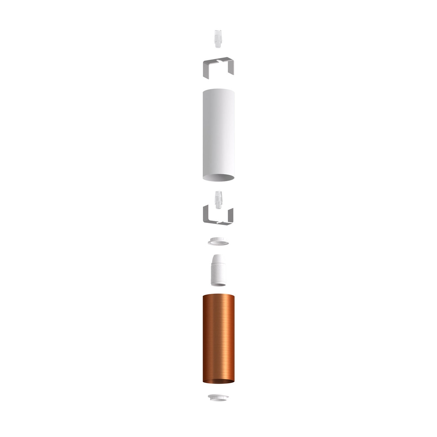 Tub-E14, tubo metálico doble para foco con portalámparas E14 de doble casquillo