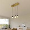 4-light pendant lamp with 675 mm rectangular XXL Rose-One, featuring fabric cable and metal finishes