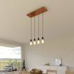 4-light pendant lamp with 675 mm rectangular XXL Rose-One, featuring fabric cable and metal finishes